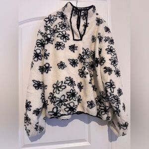 Parke Floral Fleece Pullover Sweater NWOT